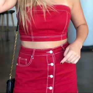 Red Two Piece Set